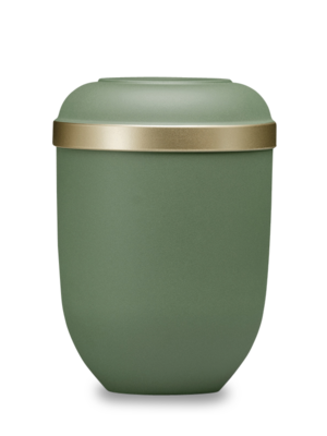 Urne 405 / 405FW Grüne Naturstoffurne mit breitem Goldrand
