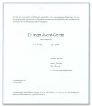 Trauerbrief "Silberrand" 