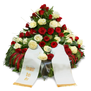 Blumenkranz Typ 1 "Berliner Farben" im Scheitelpunkt hoch gesteckt