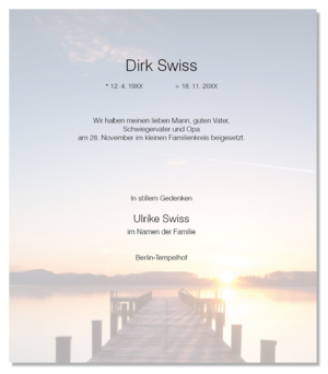 Trauerbrief "Steg" 