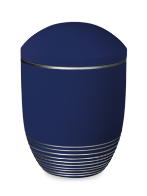 Seebestattungsurne (H20A) "Aqua saphirblau-silber" 