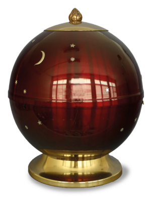 Urne 183 Rote Metallurne "Himmelsgewölbe" in Kugelform