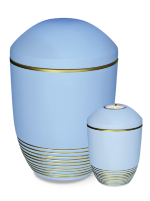 Seebestattungsurne (H01) "Aqua - atlantikblau-gold" 