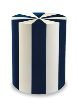 Urne 301 Blau-weiße Holzurne mit Intarsien
